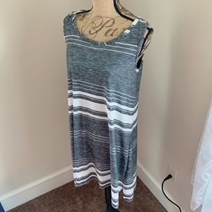 Gray & White Striped Dress